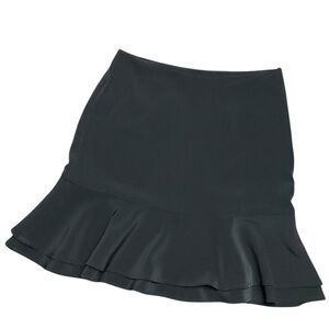 White House Black Market Women’s Elegant Black Ruffle Hem Skirt Size 0 EUC